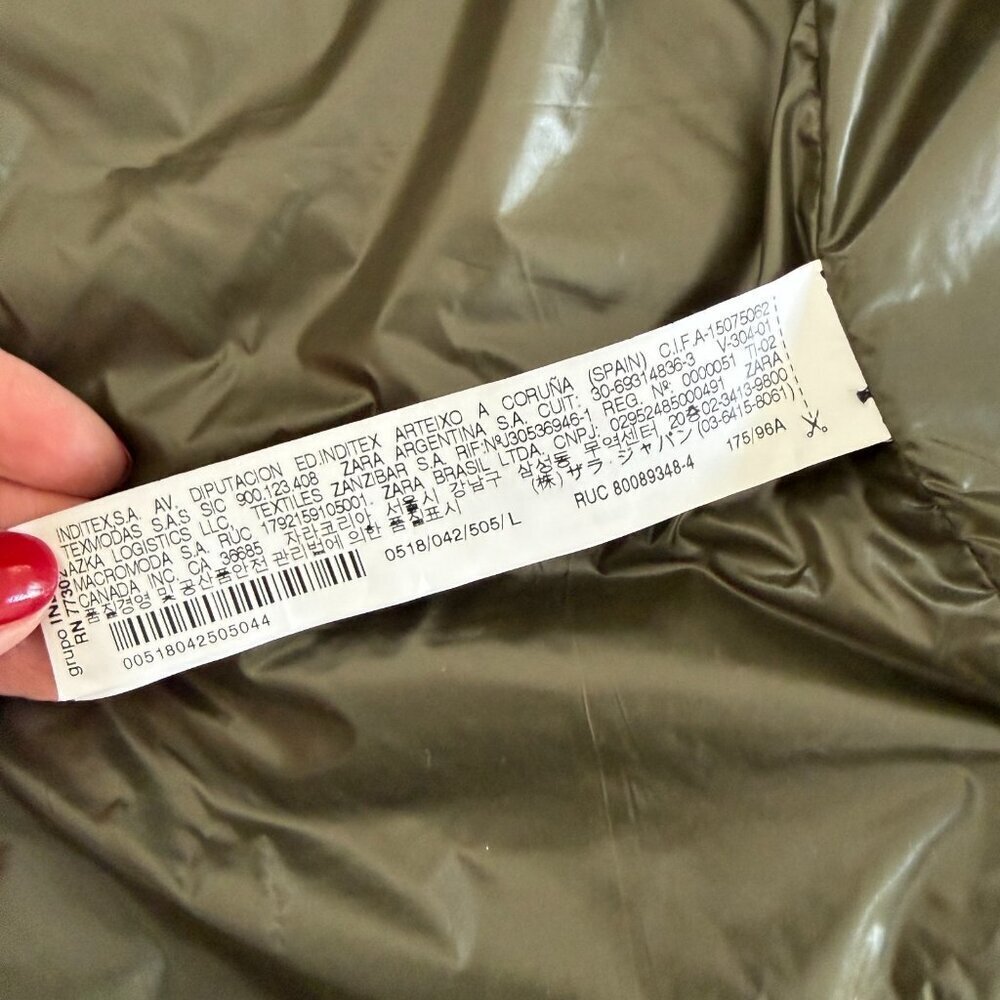 Zara Women's Lightweight Down PufferJacket Size L - Picture 8 of 9
